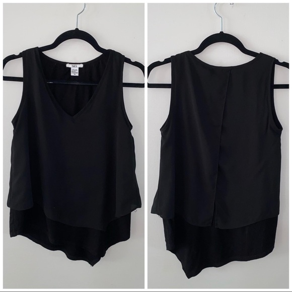 Bar III Black Asymmetrical Sleeveless Blouse​​​​​​​​​​​​​​​​​​​​​​​​​ - Picture 2 of 3